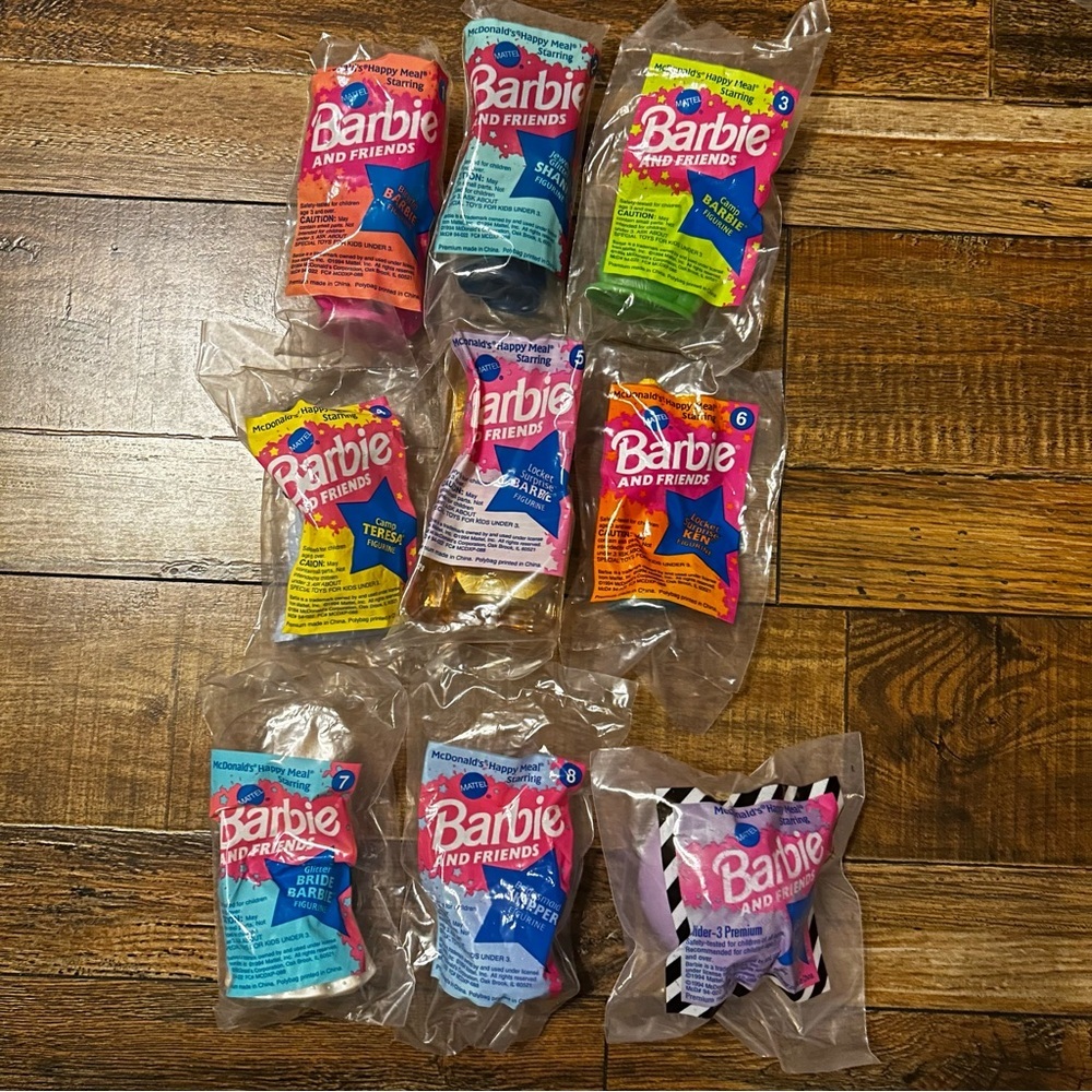 NWT (lot of 9) Unopened 1994 Vtg Barbie and Friends Toy Collection‎ McDonalds